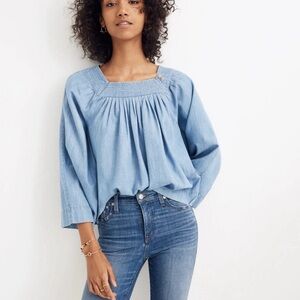 Madewell Blue Denim Top